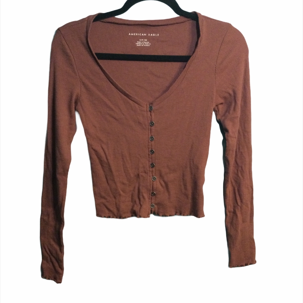 American Eagle Button Cropped Top - image 1